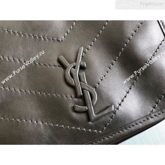 Saint Laurent Niki Chain Wallet WOC in Vintage Leather 583103 Antique Silver 2019 (KTSD-9072530)