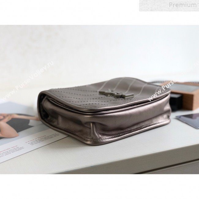 Saint Laurent Niki Chain Wallet WOC in Vintage Leather 583103 Antique Silver 2019 (KTSD-9072530)