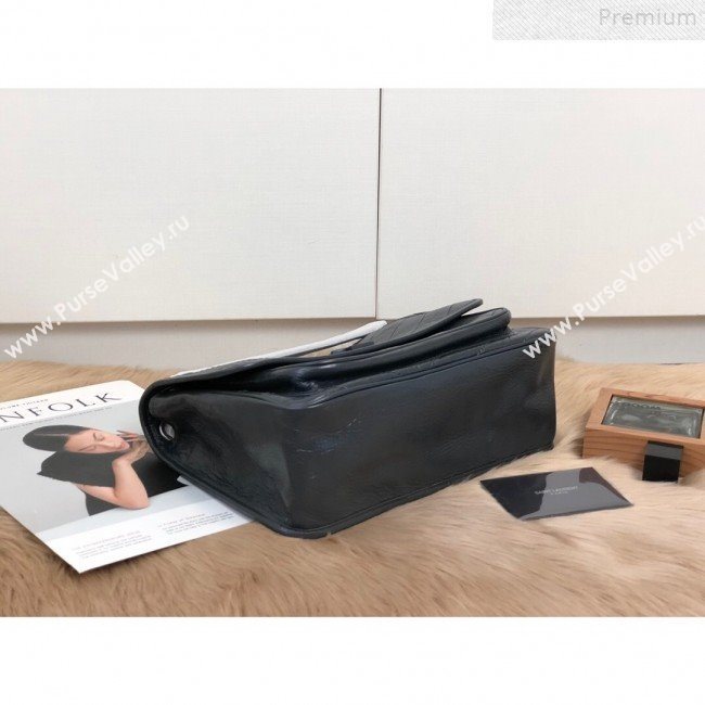 Saint Laurent Medium Niki Chain Bag in Waxed Crinkled Vintage Leather 498894 Blue-Grey 2019 (KTSD-9072533)