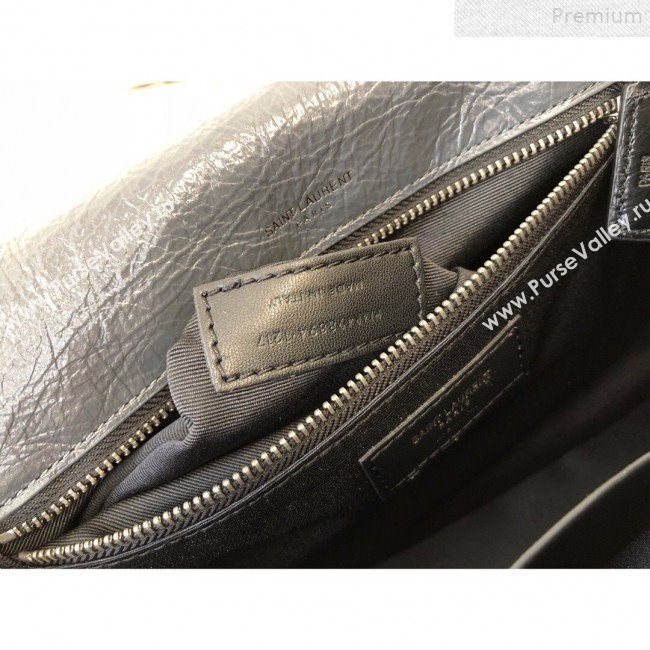 Saint Laurent Medium Niki Chain Bag in Waxed Crinkled Vintage Leather 498894 Blue-Grey 2019 (KTSD-9072533)
