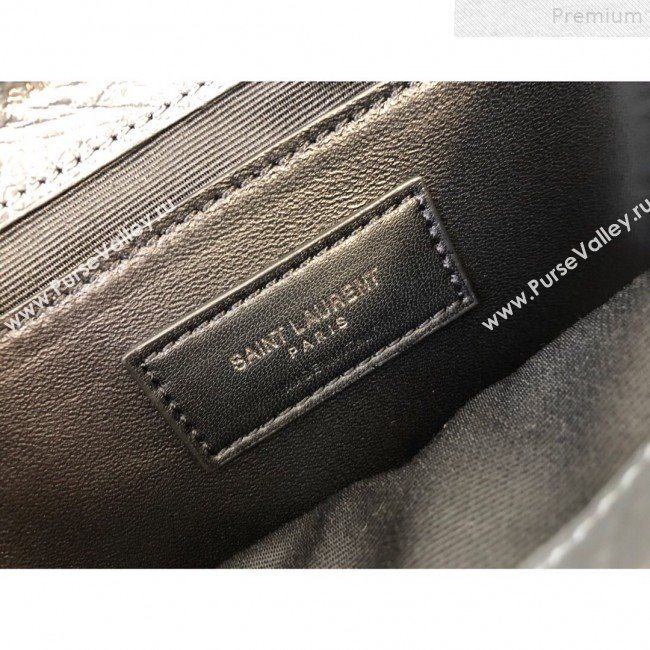 Saint Laurent Baby Niki Chain Bag in Waxed Crinkled Vintage Leather 533037 Blue-Grey 2019 (KTSD-9072534)