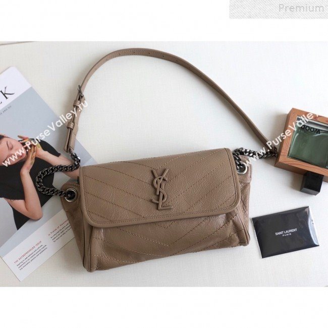 Saint Laurent Niki Body Belt Bag in Waxed Crinkled Vintage Leather 577124 Apricot 2019 (KTSD-9072540)