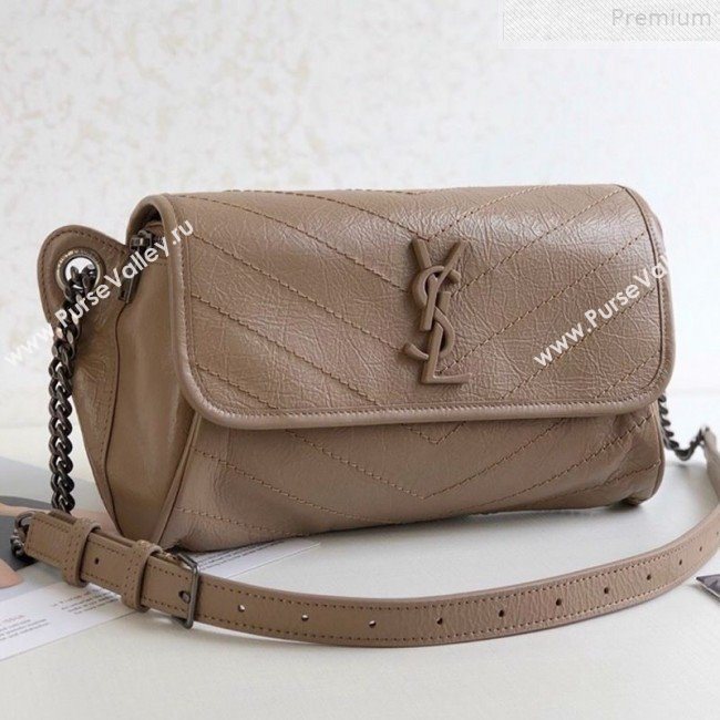 Saint Laurent Niki Body Belt Bag in Waxed Crinkled Vintage Leather 577124 Apricot 2019 (KTSD-9072540)