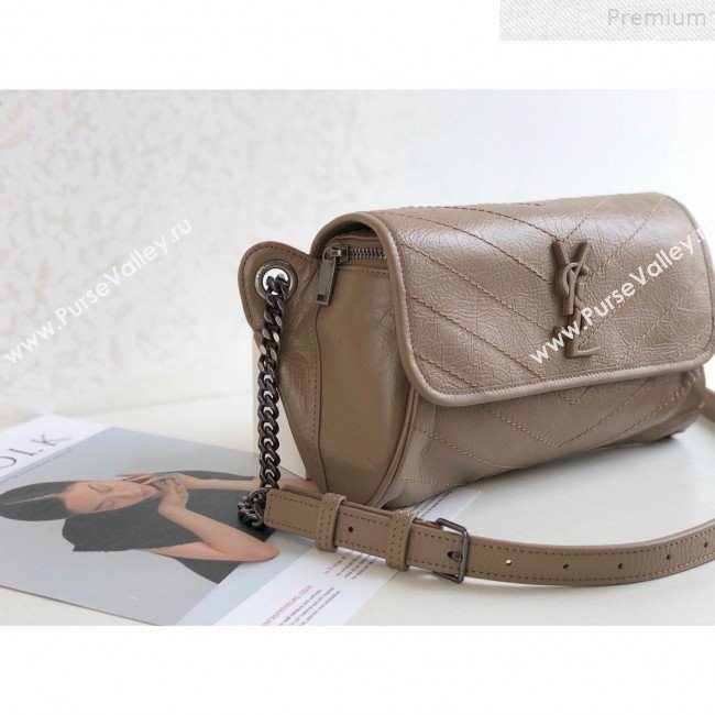 Saint Laurent Niki Body Belt Bag in Waxed Crinkled Vintage Leather 577124 Apricot 2019 (KTSD-9072540)