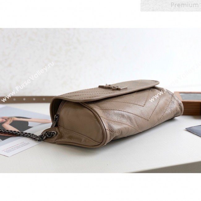 Saint Laurent Niki Body Belt Bag in Waxed Crinkled Vintage Leather 577124 Apricot 2019 (KTSD-9072540)