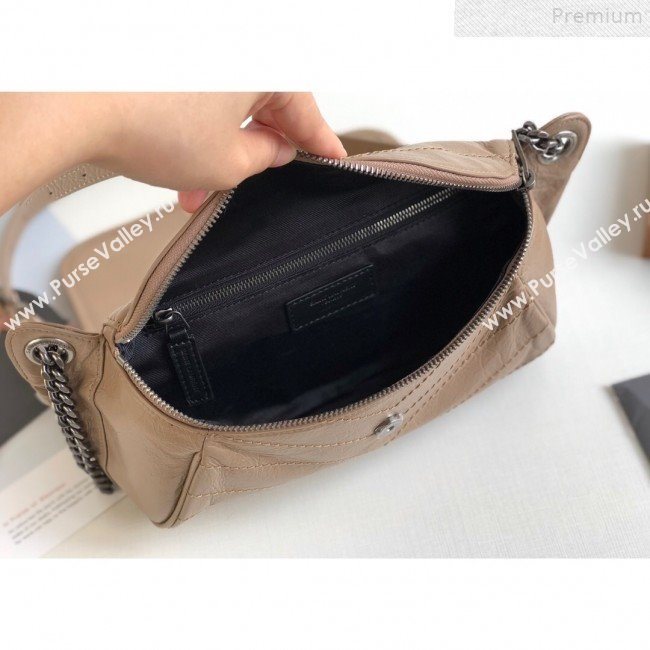 Saint Laurent Niki Body Belt Bag in Waxed Crinkled Vintage Leather 577124 Apricot 2019 (KTSD-9072540)