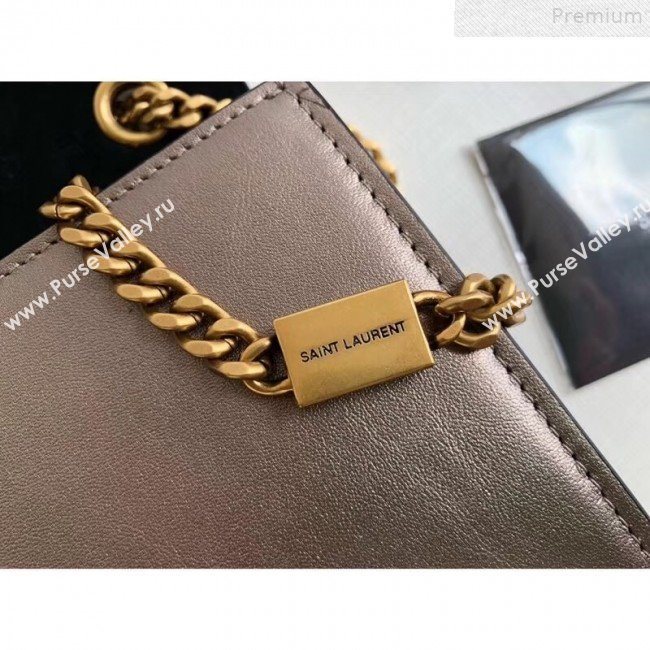 Saint Laurent Kate Small Chain and Tassel Bag in Smooth Leather 377629 Antique Silver 2019 (KTSD-9072527)