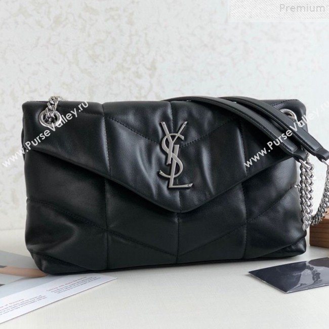 Saint Laurent Loulou Puffer Small Shoulder Bag in Quilted Lambskin 577476 Black 2019 (KTSD-9072542)