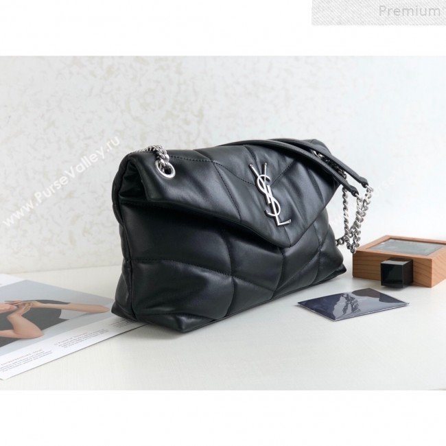 Saint Laurent Loulou Puffer Small Shoulder Bag in Quilted Lambskin 577476 Black 2019 (KTSD-9072542)