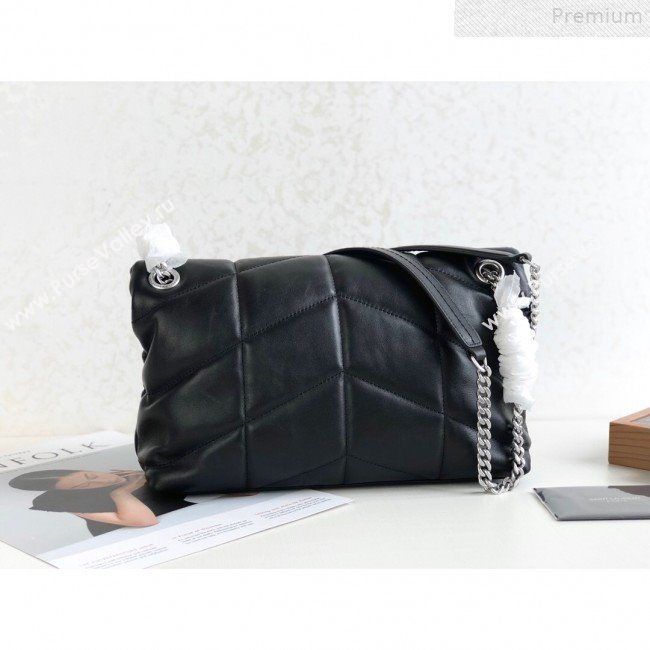 Saint Laurent Loulou Puffer Small Shoulder Bag in Quilted Lambskin 577476 Black 2019 (KTSD-9072542)