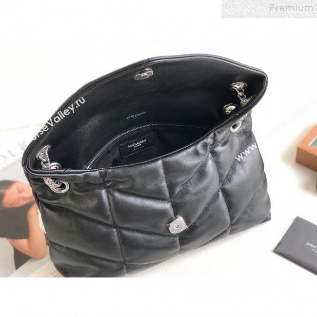 Saint Laurent Loulou Puffer Small Shoulder Bag in Quilted Lambskin 577476 Black 2019 (KTSD-9072542)