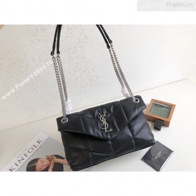 Saint Laurent Loulou Puffer Small Shoulder Bag in Quilted Lambskin 577476 Black 2019 (KTSD-9072542)