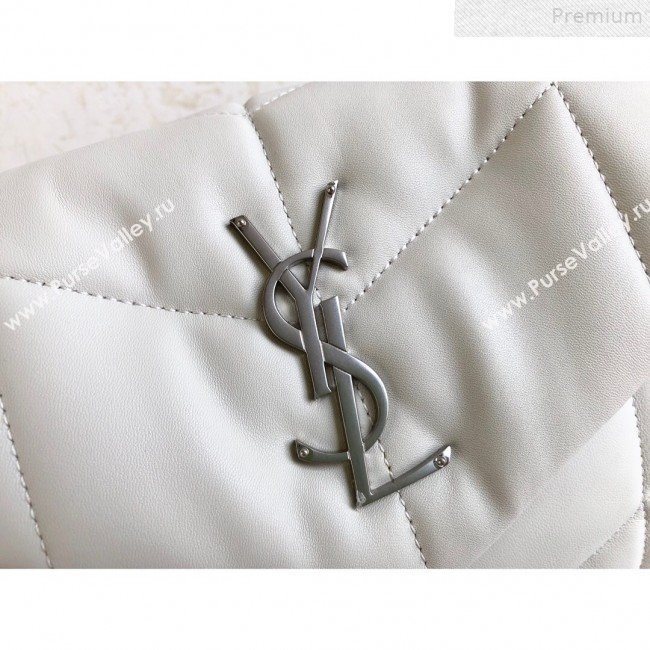 Saint Laurent Loulou Puffer Small Shoulder Bag in Quilted Lambskin 577476 White 2019 (KTSD-9072543)
