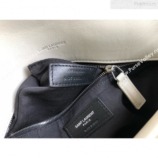 Saint Laurent Loulou Puffer Small Shoulder Bag in Quilted Lambskin 577476 White 2019 (KTSD-9072543)