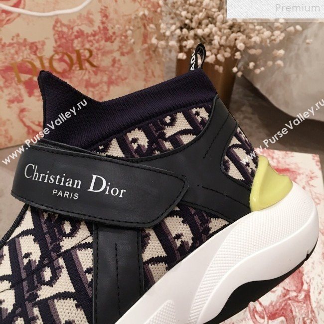 Dior WalknDior Oblique Canvas Mid-top Slip-on Band Sneaker Black 2019 (KL-9072712)