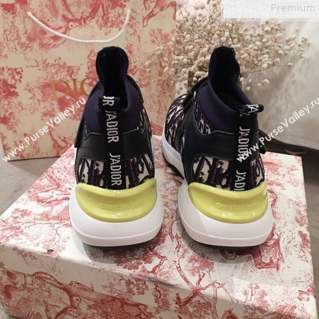 Dior WalknDior Oblique Canvas Mid-top Slip-on Band Sneaker Black 2019 (KL-9072712)