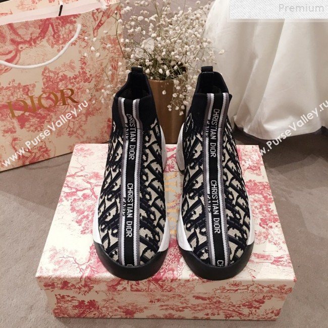 Dior WalknDior Oblique Canvas Logo Band High-Top Sneaker Boot 2019 (KL-9072713)