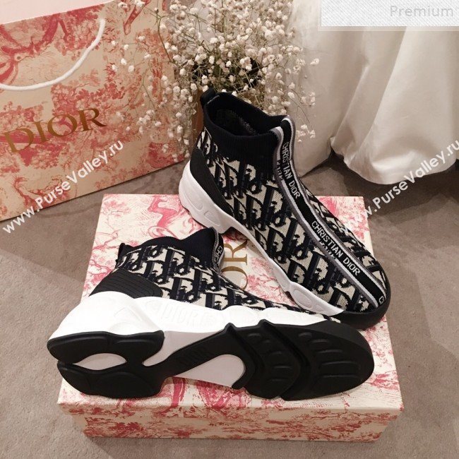 Dior WalknDior Oblique Canvas Logo Band High-Top Sneaker Boot 2019 (KL-9072713)