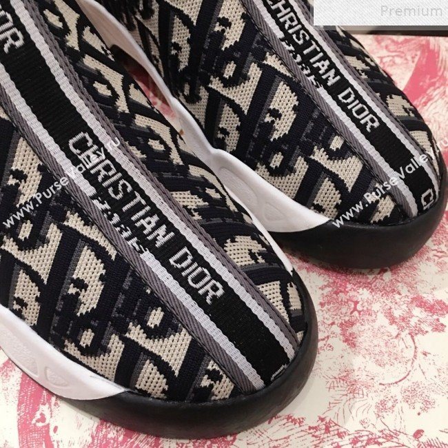 Dior WalknDior Oblique Canvas Logo Band High-Top Sneaker Boot 2019 (KL-9072713)