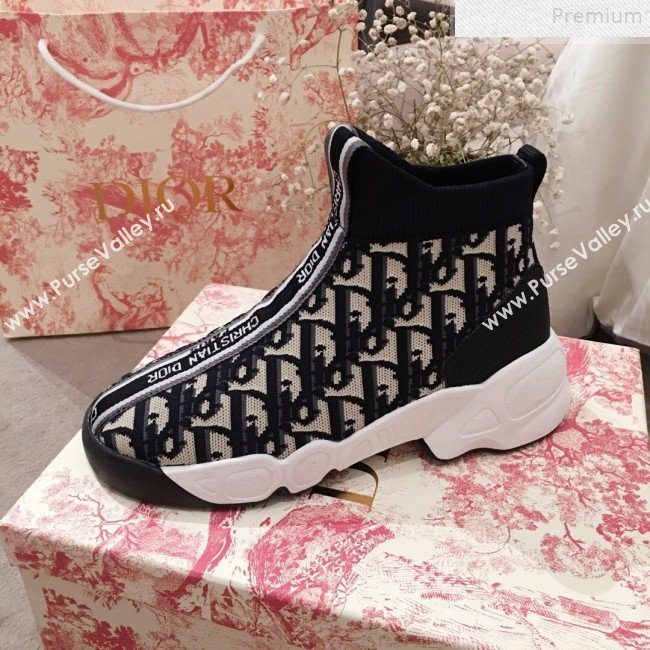 Dior WalknDior Oblique Canvas Logo Band High-Top Sneaker Boot 2019 (KL-9072713)