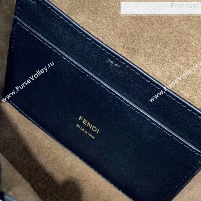 Fendi Kan U Small Vintage Calfskin Embossed Corners Flap Bag Black 2019 (Top Quality) (CL-9072974)