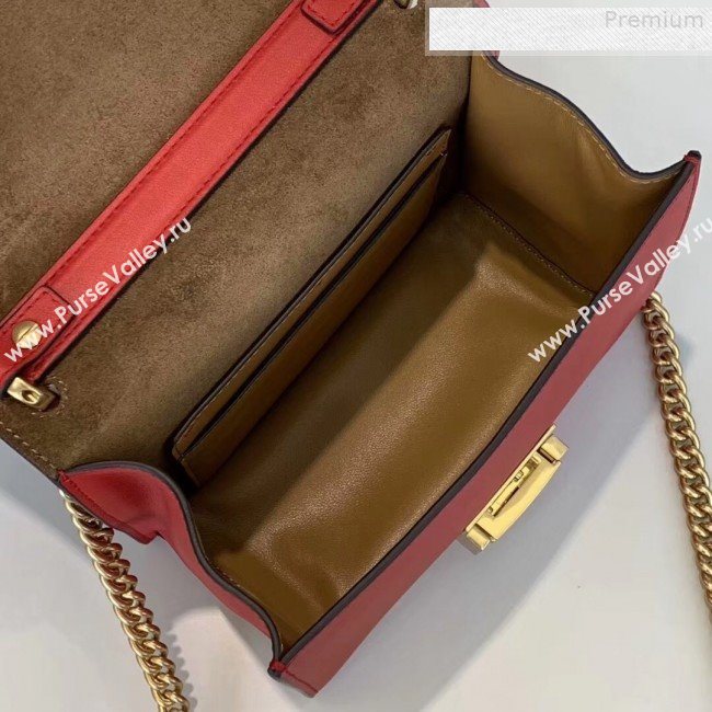 Fendi Kan U Small Matte Calfskin Embossed Corners Flap Bag Red 2019 (Top Quality) (CL-9072976)