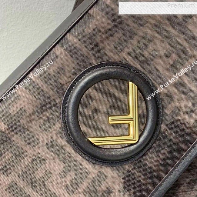 Fendi Kan I F Medium FF Mesh Flap Shoulder Bag Brown/Black 2019 (CL-9072982)