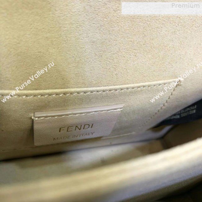 Fendi Kan I Small Raised FF Calfskin Flap Shoulder Bag Black  (AEFI-9072983)