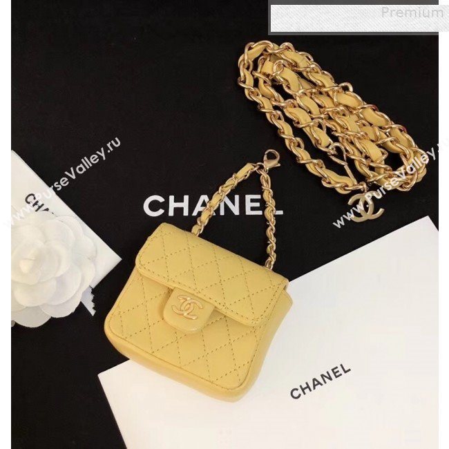 Chanel Quilting Lambskin Super Mini Waist Bag Yellow 2019 (AFEI-9073035)