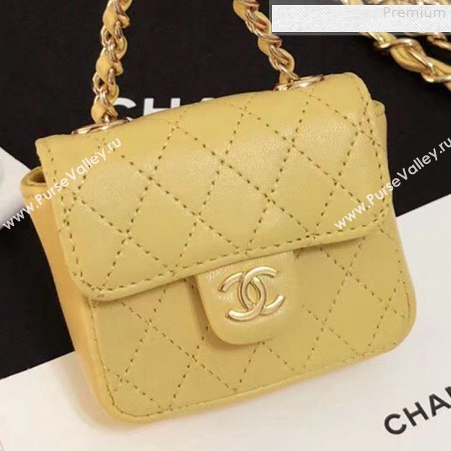 Chanel Quilting Lambskin Super Mini Waist Bag Yellow 2019 (AFEI-9073035)