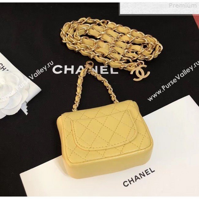 Chanel Quilting Lambskin Super Mini Waist Bag Yellow 2019 (AFEI-9073035)