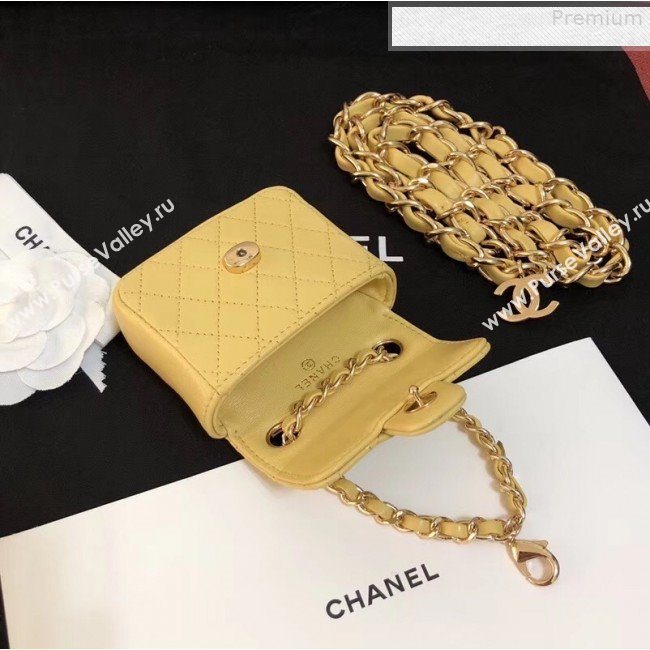 Chanel Quilting Lambskin Super Mini Waist Bag Yellow 2019 (AFEI-9073035)