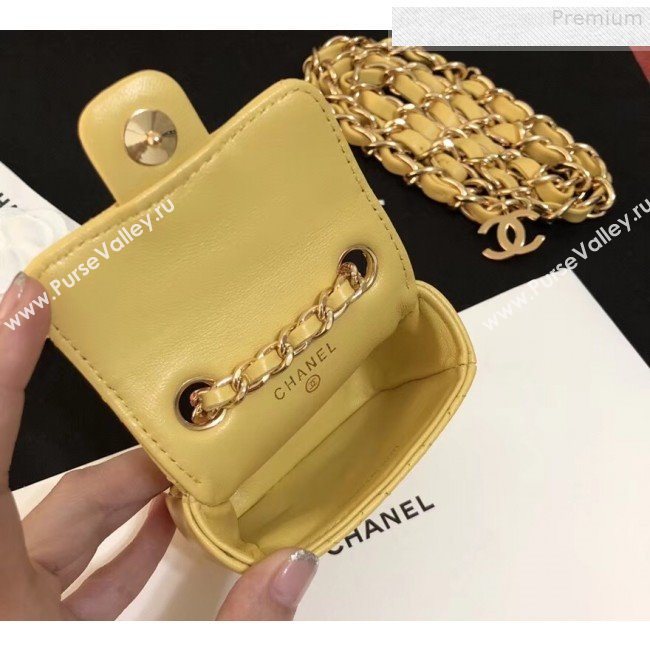 Chanel Quilting Lambskin Super Mini Waist Bag Yellow 2019 (AFEI-9073035)