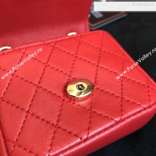 Chanel Quilting Lambskin Super Mini Waist Bag Red 2019 (AFEI-9073034)