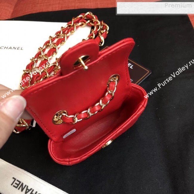 Chanel Quilting Lambskin Super Mini Waist Bag Red 2019 (AFEI-9073034)