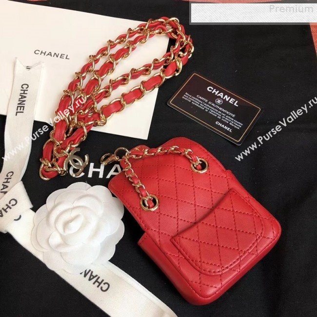 Chanel Quilting Lambskin Super Mini Waist Bag Red 2019 (AFEI-9073034)