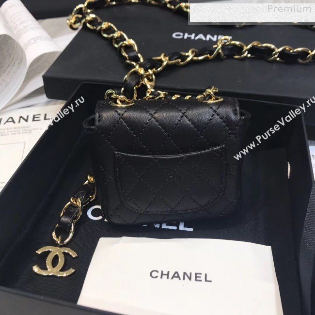 Chanel Quilting Lambskin Super Mini Waist Bag Black 2019 (AFEI-9073033)
