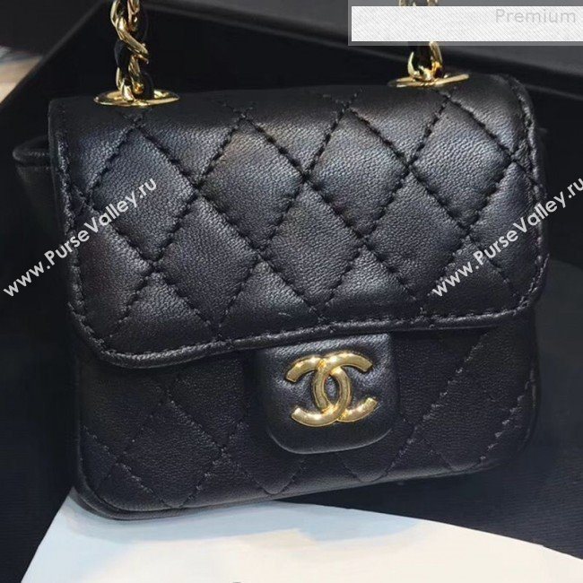 Chanel Quilting Lambskin Super Mini Waist Bag Black 2019 (AFEI-9073033)