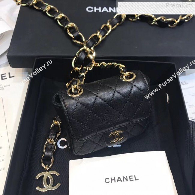 Chanel Quilting Lambskin Super Mini Waist Bag Black 2019 (AFEI-9073033)