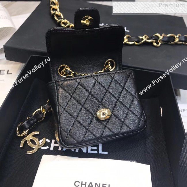 Chanel Quilting Lambskin Super Mini Waist Bag Black 2019 (AFEI-9073033)