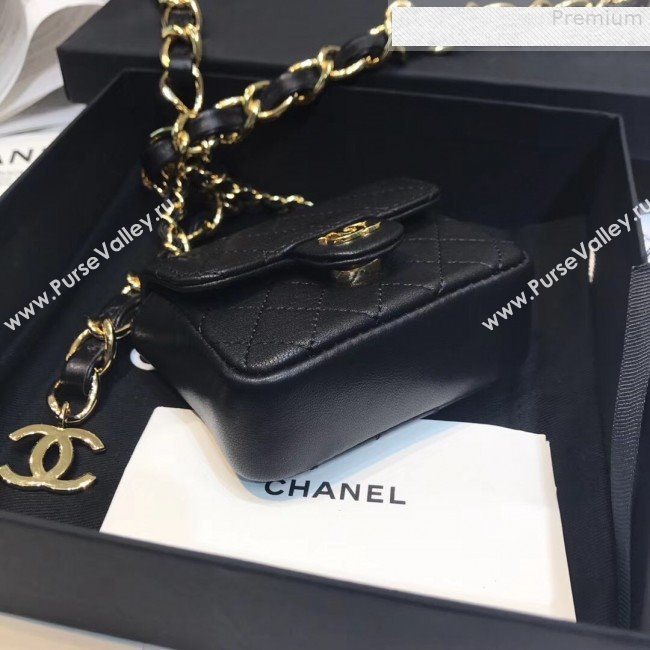 Chanel Quilting Lambskin Super Mini Waist Bag Black 2019 (AFEI-9073033)