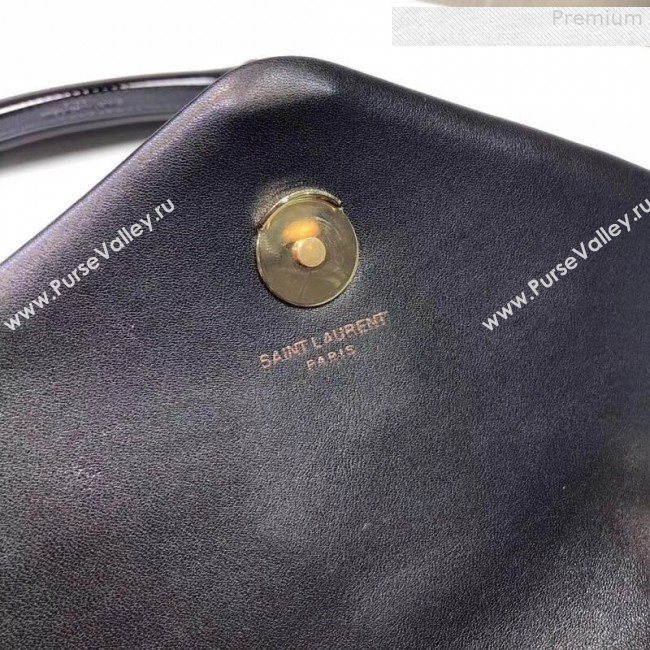 Saint Laurent Loulou Medium Shoulder Bag in "Y" Calfskin 464676 Black/Gold (B-9080521)