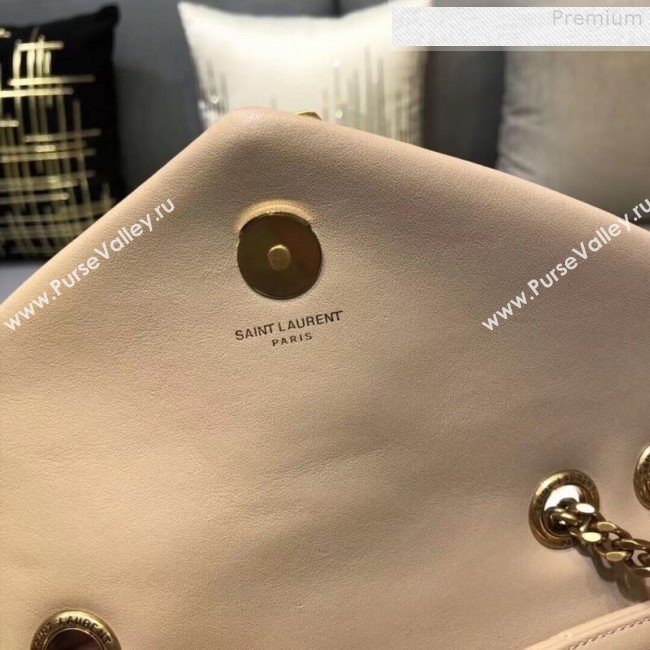 Saint Laurent Loulou Medium Shoulder Bag in "Y" Calfskin 464676 Beige (B-9080520)