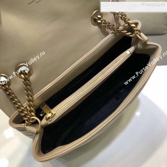 Saint Laurent Loulou Medium Shoulder Bag in "Y" Calfskin 464676 Beige (B-9080520)