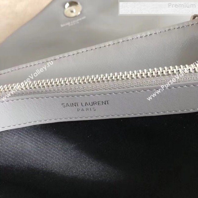 Saint Laurent Loulou Medium Shoulder Bag in "Y" Calfskin 464676 Light Grey (B-9080524)