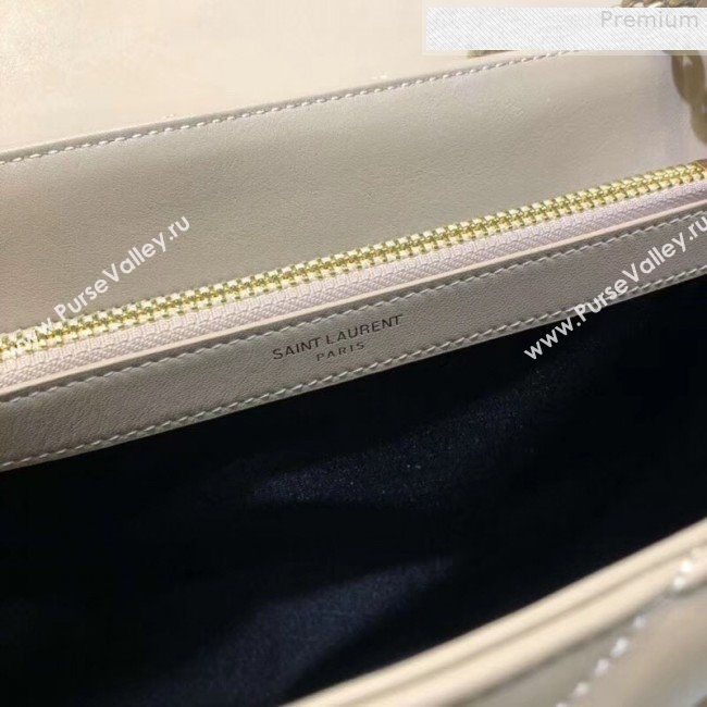 Saint Laurent Loulou Large Shoulder Bag in "Y" Calfskin 459749 Beige (B-9080526)