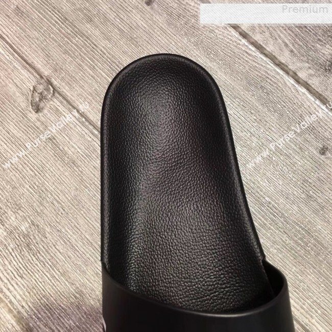 Givenchy Logo Flat Slide Sandals Black 01 2018 (For Women and Men) (JQB-9080637)