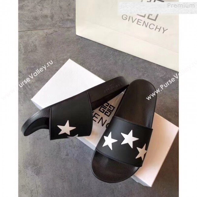 Givenchy Star Flat Slide Sandals Black 2018 (For Women and Men) (KQN-9080641)