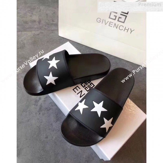 Givenchy Star Flat Slide Sandals Black 2018 (For Women and Men) (KQN-9080641)