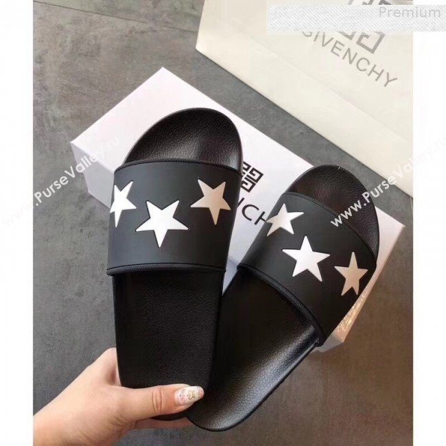 Givenchy Star Flat Slide Sandals Black 2018 (For Women and Men) (KQN-9080641)